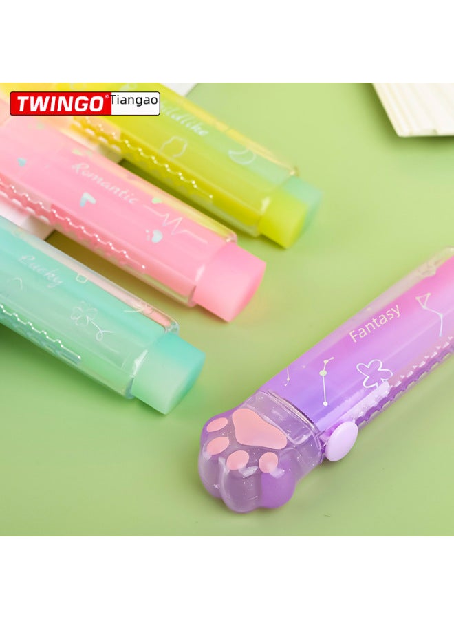 TwinGo Manufacturers Creative Push-pull Rubber Jelly Gradient Color Push Pen Eraser Clean Operation Special - Image 3