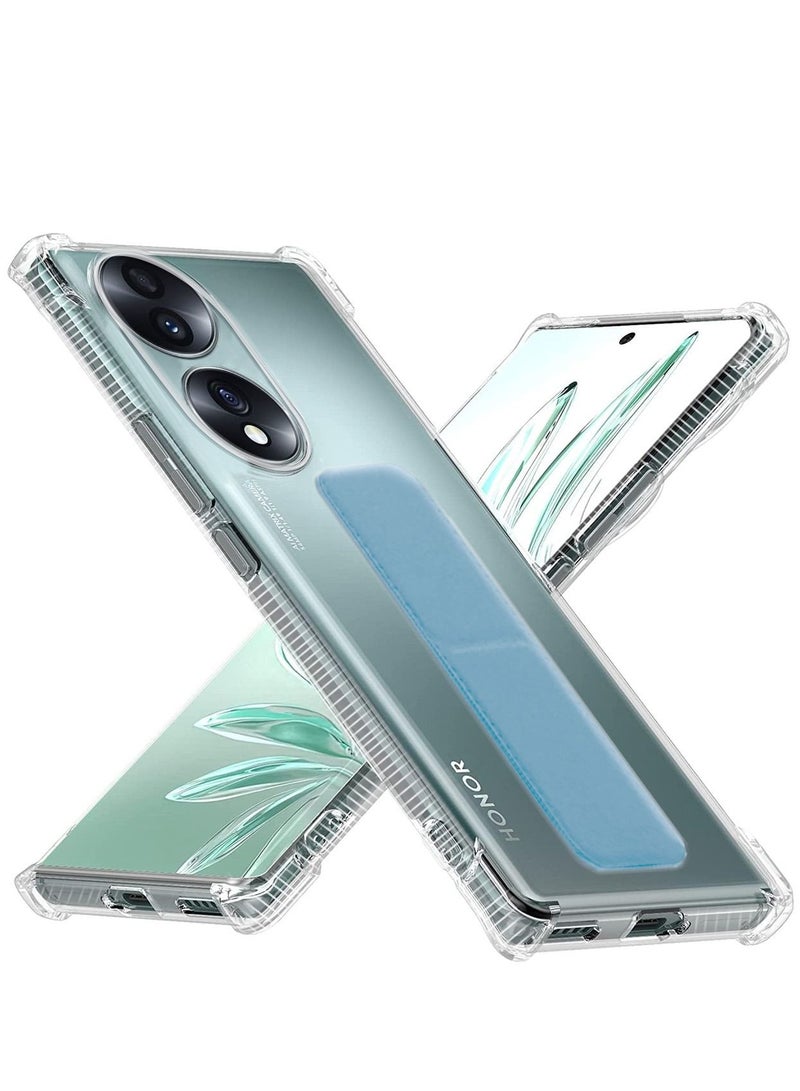 Wtech TPU Hand Grip Air Pillow Case Cover For Honor 70 5G 2022 Clear/Sky Blue - Image 1