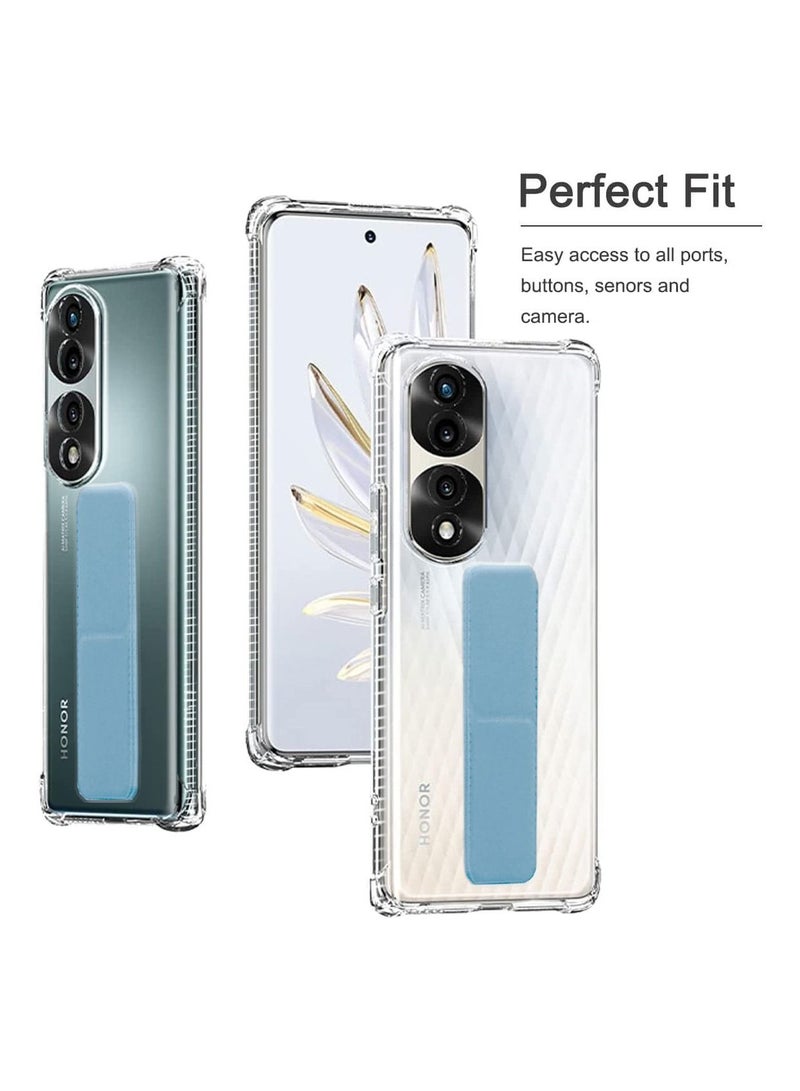 Wtech TPU Hand Grip Air Pillow Case Cover For Honor 70 5G 2022 Clear/Sky Blue - Image 3