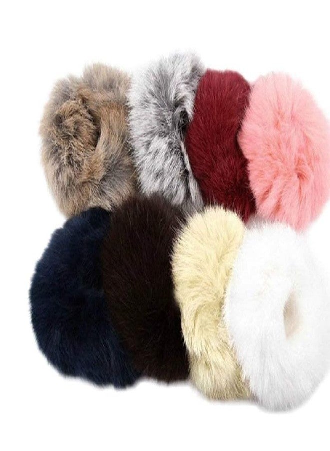 Minta Fluffy rubber band Elastic Multicolour Hair Rubber Bands for Kids Girls Women (Pack of 5 pcs) - Image 1