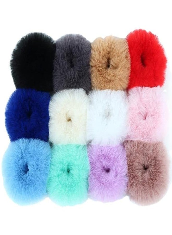 Minta Fluffy rubber band Elastic Multicolour Hair Rubber Bands for Kids Girls Women (Pack of 5 pcs) - Image 5