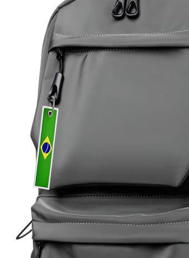 LLBFHH 3 Pcs Country Flag Keychain, Key Chains for Car Keys, Fabric Key Chains Men and Women, Motorcycle/Firefighter/RV Keychain (Brazil) - Image 5