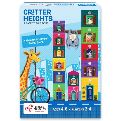 CHALK AND CHUCKLES Chalk & Chuckles Critter Heights, Fun Memory & Strategy Board Game, Learn Numbers & Sequencing, Learning & Educational Math Toy, Gifts for Boys & Girls Ages 4, 5, 6, 7, 8 Years - Image 1