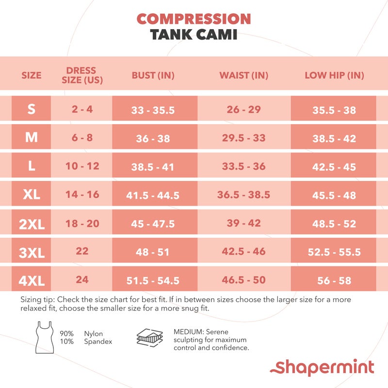 SHAPERMINT Compression Tank Cami - Tummy and Waist Control Body Shapewear Camisole for Women Black - Image 2