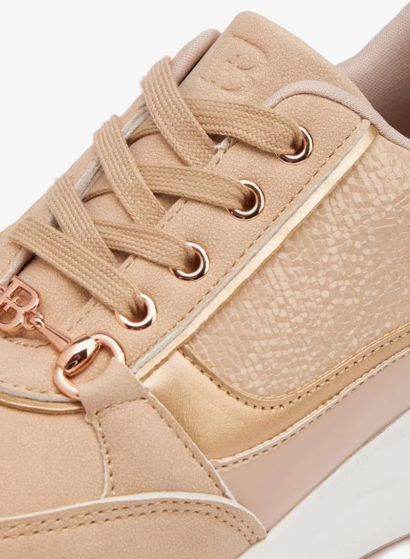 Flora Bella By Shoexpress NUDE Flora Bella Women'S Lace-Up Sneakers for Women | Best Price UAE