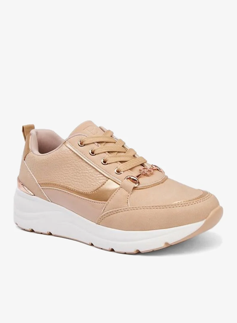 Flora Bella By Shoexpress NUDE Flora Bella Women'S Lace-Up Sneakers for Women | Best Price UAE