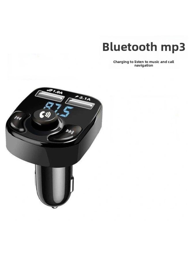 Car MP3 Bluetooth Player Hands-free Mobile Phone Navigation Call Multi-function Car Dual USB Fast Charging Car Supplies-Body Color:Standard [no Atmosphere Lamp]]-Memory Capacity:Standard + Android Fast Charging Line