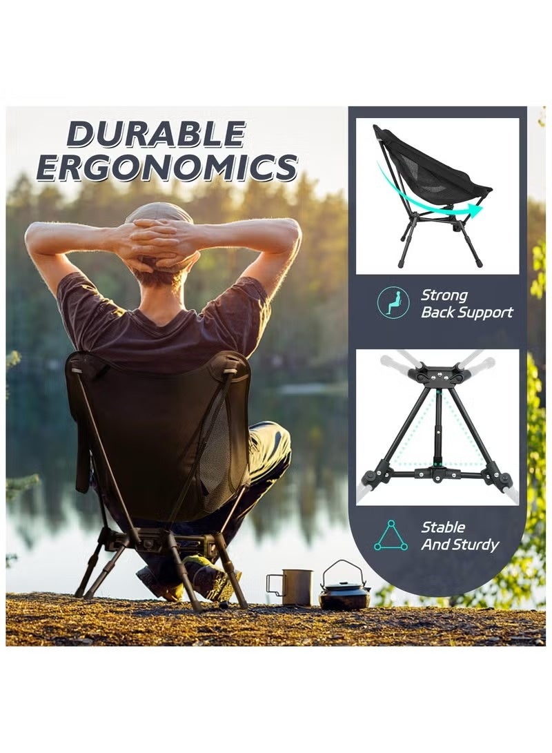 Canway Portable Camping Chair Ultra Compact Lightweight - Foldable Adjustable Height Camping Chair for Beach, Hiking, Backpacking, Lawn Concerts | Camping Chair Foldable Outdoor Chair - Image 5