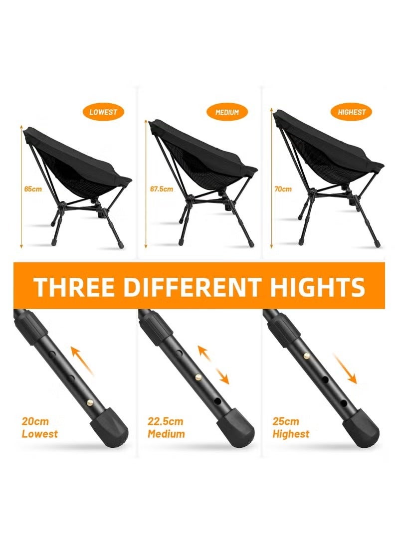 Canway Portable Camping Chair Ultra Compact Lightweight - Foldable Adjustable Height Camping Chair for Beach, Hiking, Backpacking, Lawn Concerts | Camping Chair Foldable Outdoor Chair - Image 2