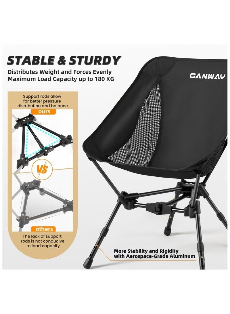 Canway Portable Camping Chair Ultra Compact Lightweight - Foldable Adjustable Height Camping Chair for Beach, Hiking, Backpacking, Lawn Concerts | Camping Chair Foldable Outdoor Chair - Image 3