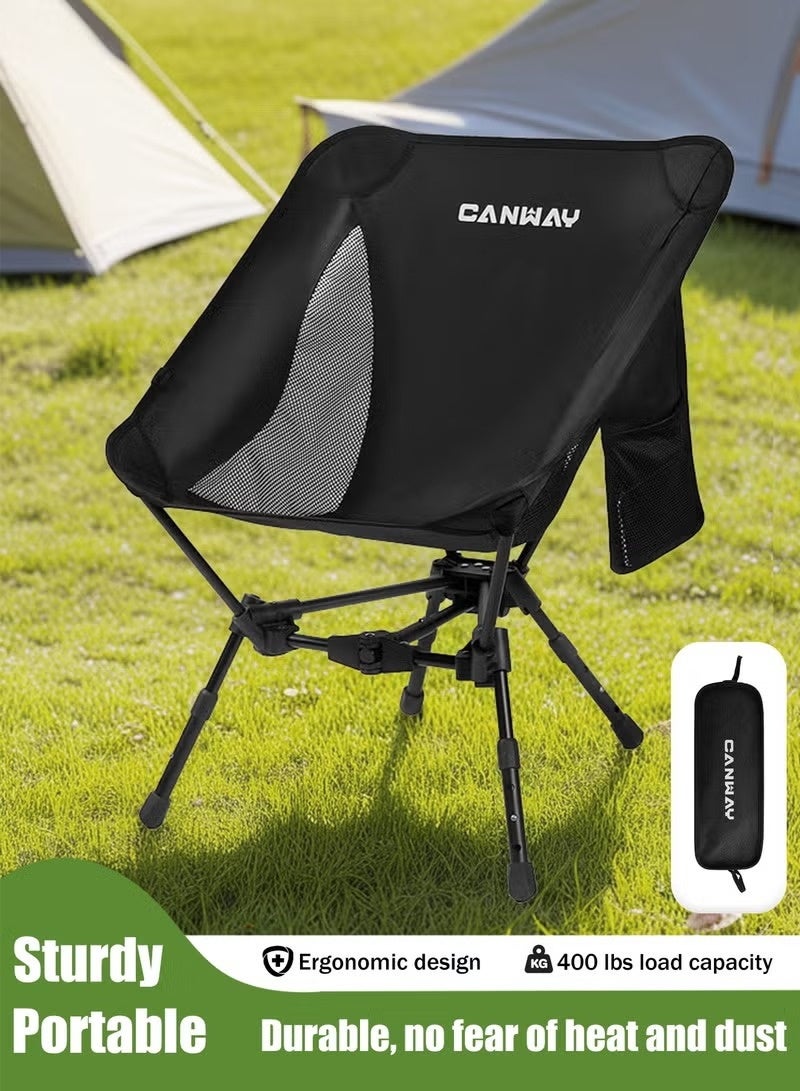Canway Portable Camping Chair Ultra Compact Lightweight - Foldable Adjustable Height Camping Chair for Beach, Hiking, Backpacking, Lawn Concerts | Camping Chair Foldable Outdoor Chair - Image 1