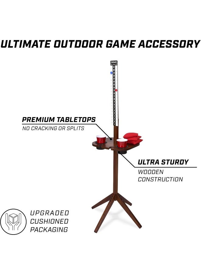 GoSports - GoSports Dark Stain Scorecaddy Outdoor Game Score Keeper & Drink Stand Set - Image 1