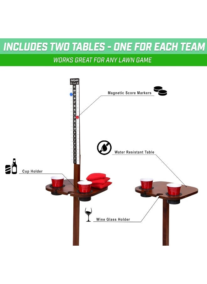 GoSports - GoSports Dark Stain Scorecaddy Outdoor Game Score Keeper & Drink Stand Set - Image 1