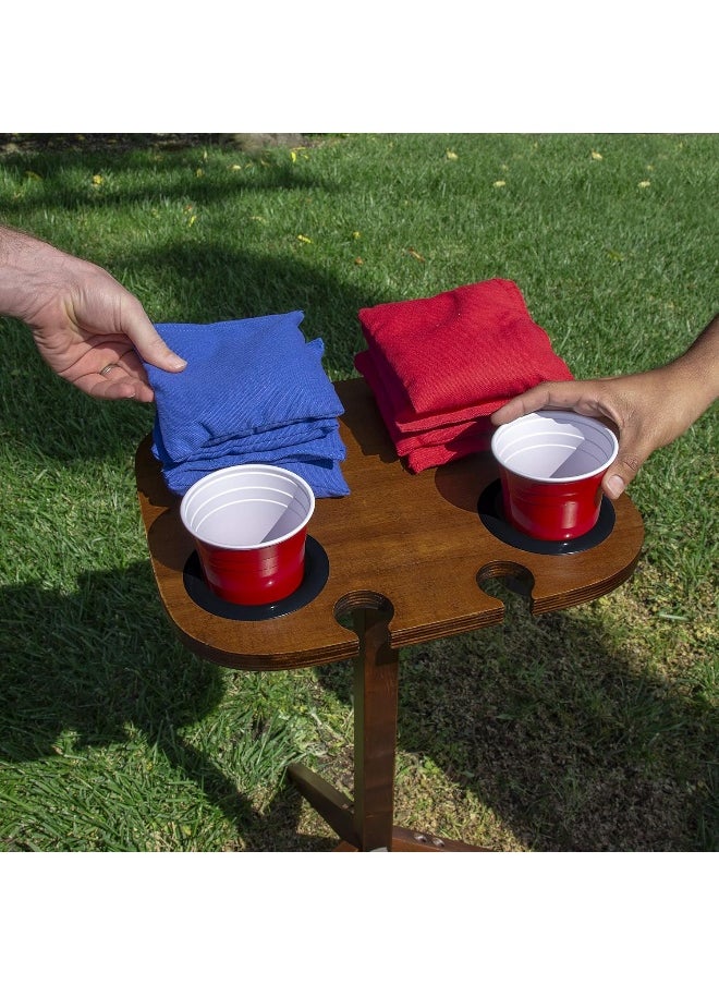 GoSports - GoSports Dark Stain Scorecaddy Outdoor Game Score Keeper & Drink Stand Set - Image 1