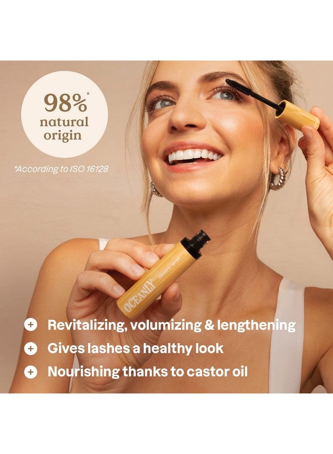 أتيتود ماسكارا ATTITUDE Oceanly Serum Infused، معتمدة من EWG، سيروم للرموش، طول وكثافة، مستحضرات تجميل وجمال نباتية، أسود، 0.24 أونصة - Image 2