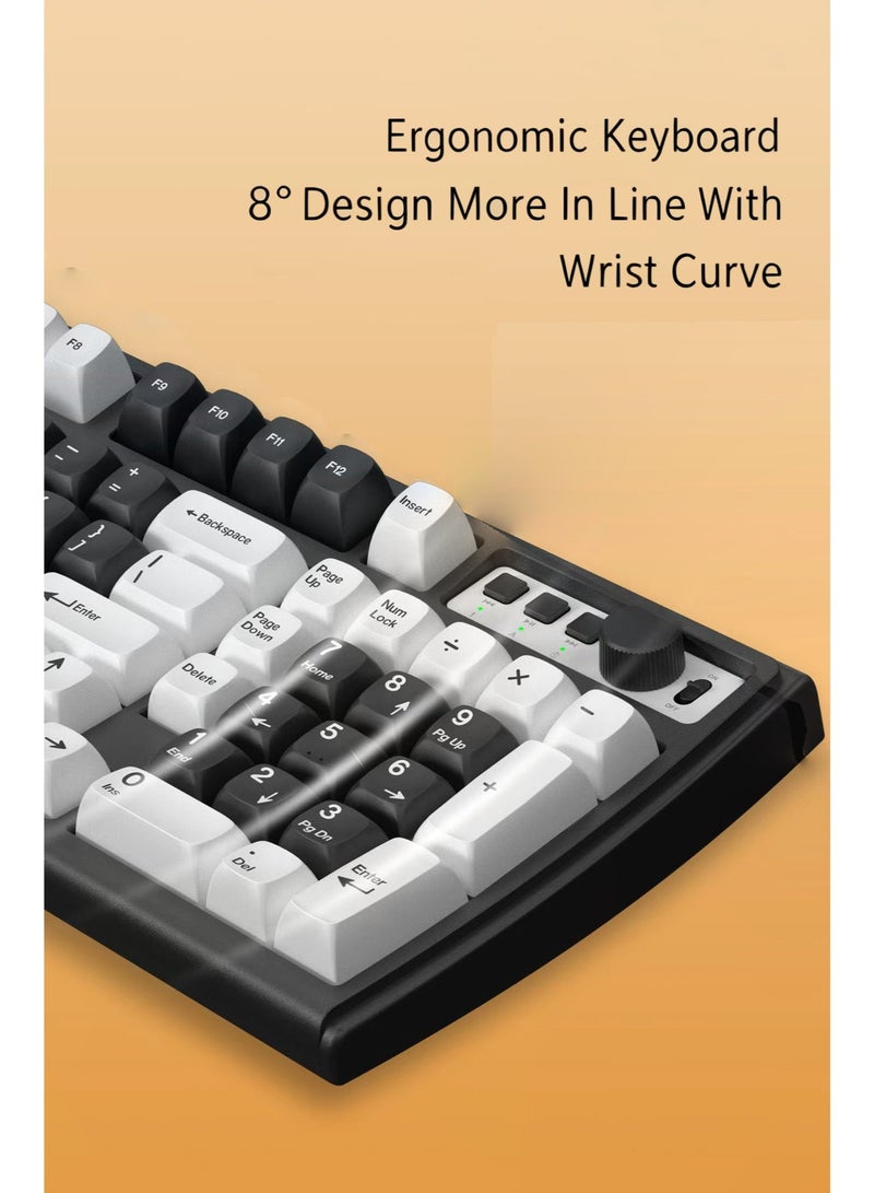 Silent gaming keyboard, 97-key mechanical keyboard, Bluetooth and USB connection, compatible with Windows/Mac - Image 2
