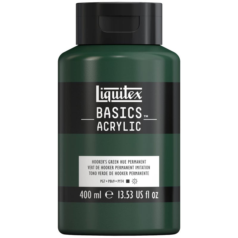 Liquitex Basics Acrylic Colour 400ml Hookers Green Hue Permanent - Image 1