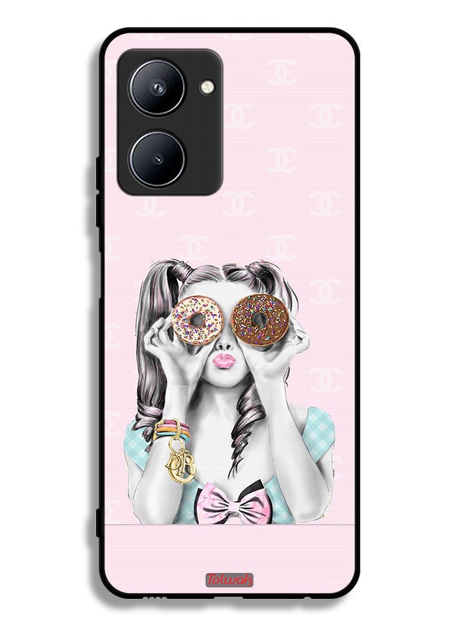 Tolwak Realme C33 Protective Case Cover Holding Two Donuts - Image 2