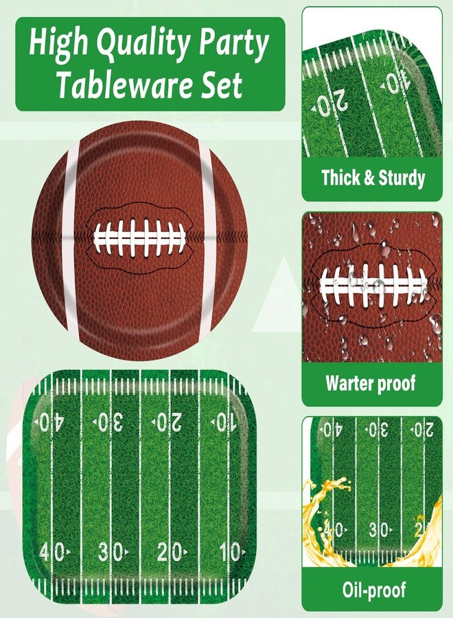 QOUBAI 50Pcs Football Party Disposable Paper Plates 9.7 x 13.2In Large Football Party Decorations Supplies Heavy-Duty Paper Serving Trays for Tailgate Football Sports Game Day Party BBQ Decor 2 Styles - Image 3