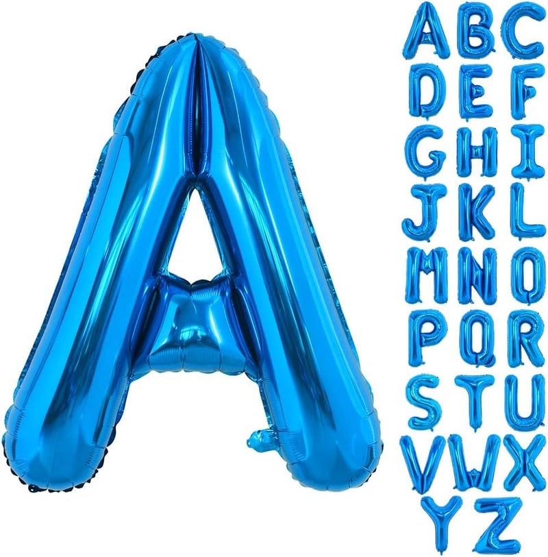TONIFUL 40 Inch Large Blue Letter A Balloons Giant Alphabet Letter Balloons,Foil Mylar Big Balloons for 2026 Graduation Birthday Party Anniversary New Year Graduation Supplies Decorations - Image 1