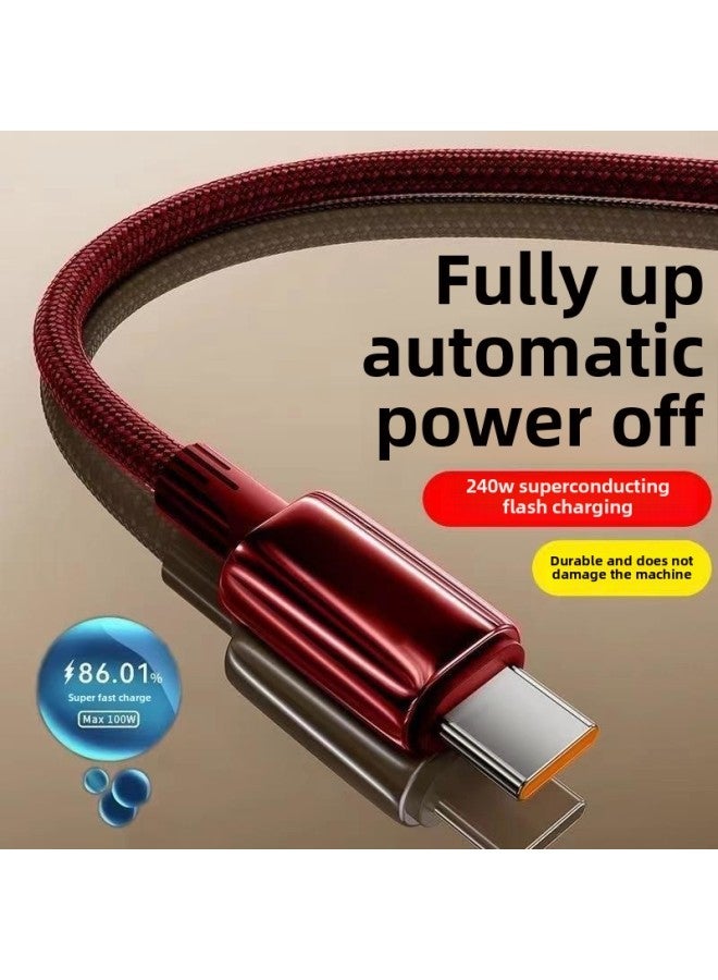 Typec Data Line 240W Super Fast Charging For Huawei P30/40 Glory Nova6/7/8 Charging Line 6A-Color:3m : Classy Pure Copper Does Not Damage The Machine - Does Not Get Hot - Fanyin Black  1 Pack - Image 2