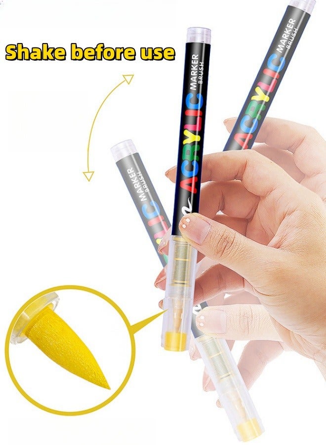 12-Piece Paint Marker Set for Art Supplies, School Supplies, Rock Art, Fabric Paint, Fabric Markers, Paint Pen, Art Markers - view 2