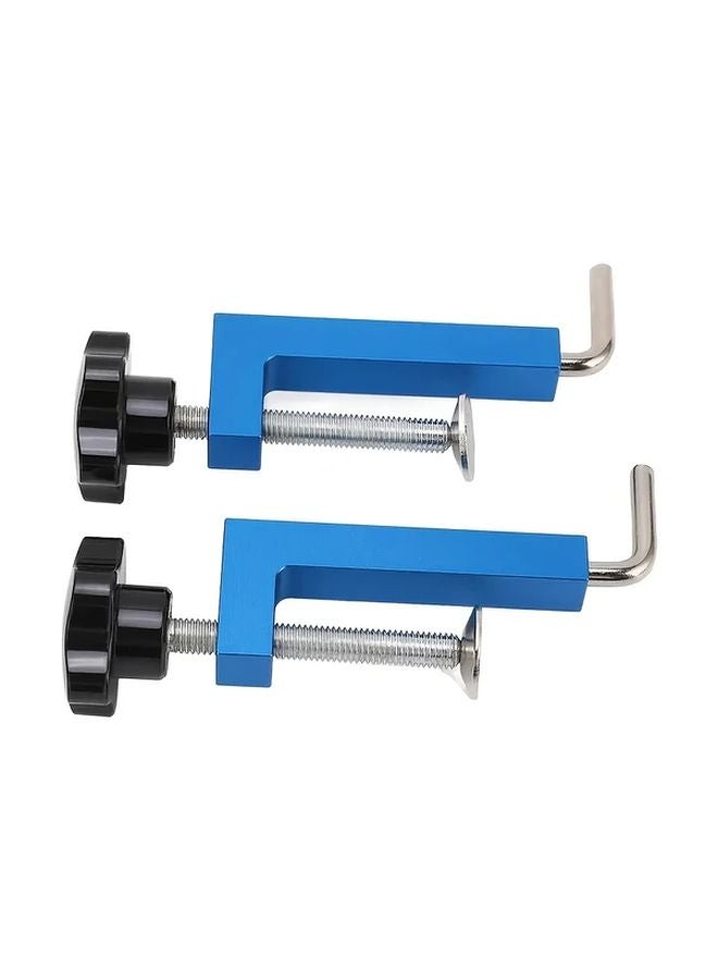 Set of 2 Blue Adjustable Aluminum Alloy G Clamps Heavy Duty Woodworking Tools - Image 3