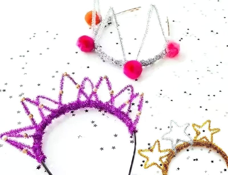 Anvin منظفات الأنابيب أنفين 100 قطعة 10 ألوان سيليل ستيمز للحرف اليدوية الزخرفية مشاريع مدرسية إبداعية (6 مم × 12 بوصة، ألوان لامعة) - Image 5