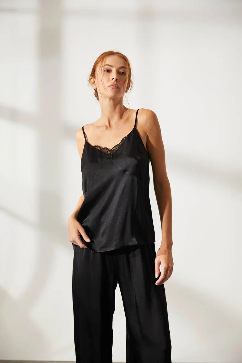 Hays Women's Vegan Woven Lace Adjustable Rope Strap Tank