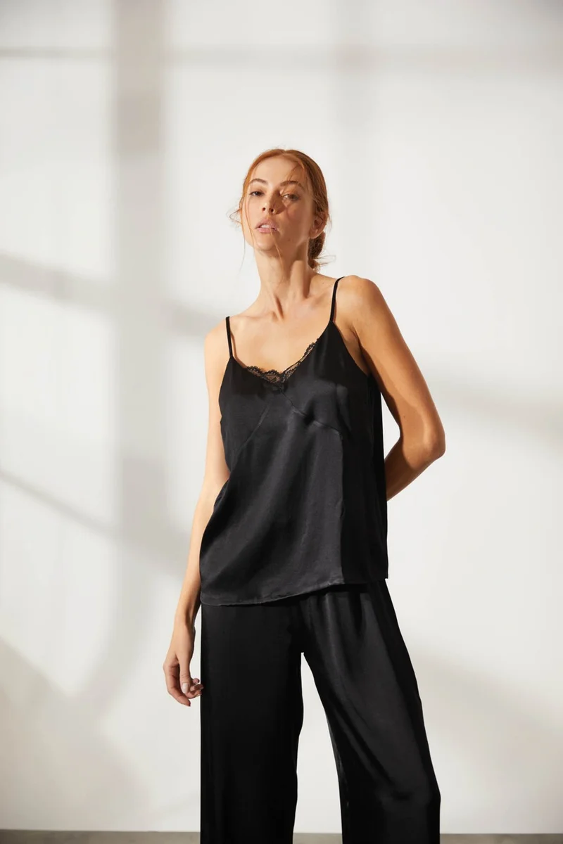 Hays Women's Vegan Woven Lace Adjustable Rope Strap Tank