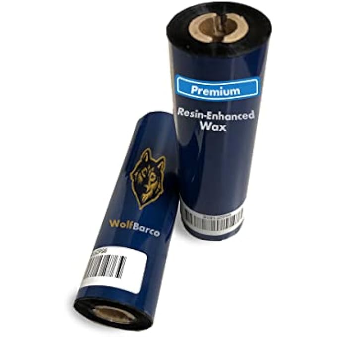 1 ROLLS 4.33" X 243' (110M X 74M) BLACK PREMIUM RESIN-ENHANCED WAX THERMAL TRANSFER RIBBON COMPATIBLE WITH ZEBRA PRINTERS - Image 1