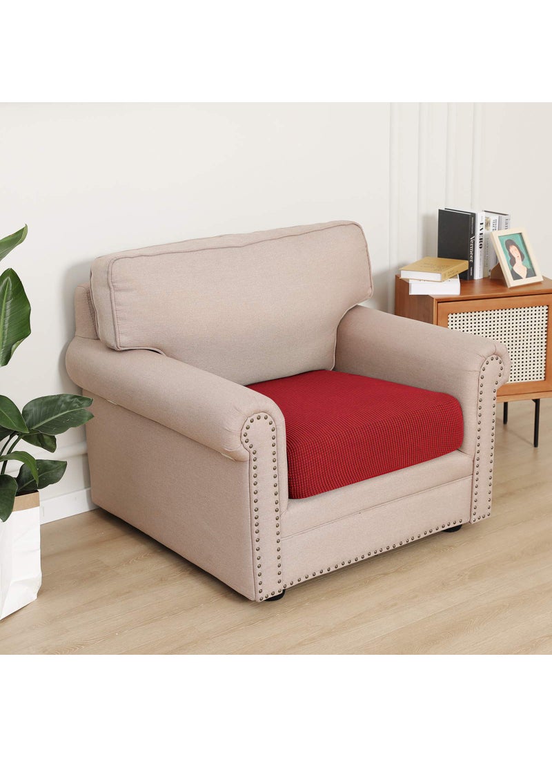 Easy-Going Easy-Going Stretch Chair Cushion Cover Sofa Cushion Furniture Protector Sofa Seat Sofa Slipcover Sofa Cover Soft Flexibility with Elastic Bottom(Chair Cushion  Christmas Red)  - Image 2