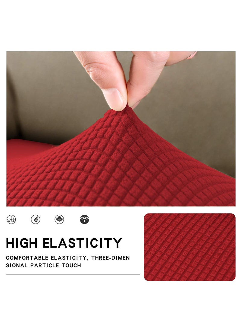 Easy-Going Easy-Going Stretch Chair Cushion Cover Sofa Cushion Furniture Protector Sofa Seat Sofa Slipcover Sofa Cover Soft Flexibility with Elastic Bottom(Chair Cushion  Christmas Red)  - Image 3