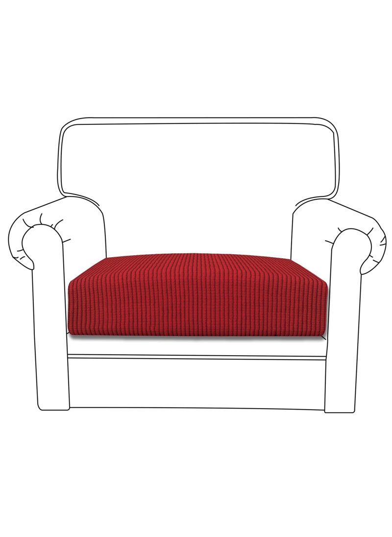 Easy-Going Easy-Going Stretch Chair Cushion Cover Sofa Cushion Furniture Protector Sofa Seat Sofa Slipcover Sofa Cover Soft Flexibility with Elastic Bottom(Chair Cushion  Christmas Red)  - Image 1
