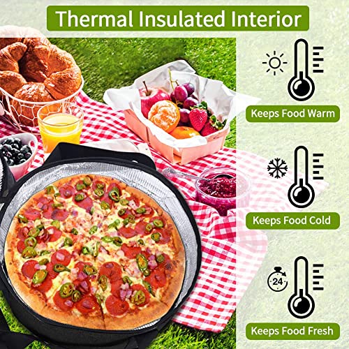QCWN Casserole Carrier,Insulated Pie Carrier with Lid and Handle,Pie Carrier for Transport Pie Holders for Multiple Pies,Pie Carrying Case Casserole Carriers for Hot or Cold Food Picnic Pizza.12.5 Inch - Image 4