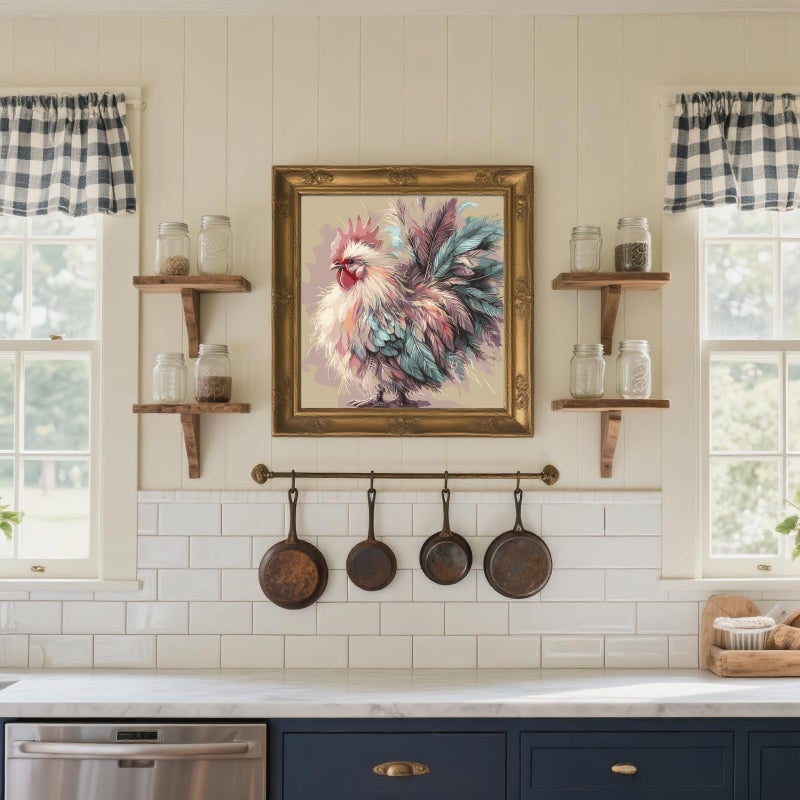 Acelii Colorful Rooster Paint by Numbers Kit for Adults Beginner,Cock Oil Painting Kit Adult Paint by Number Kits on Canvas,DIY Chicken Painting for Beginners Art by Numbers Home Wall Decor 15.8x15.8 Inch - Image 5