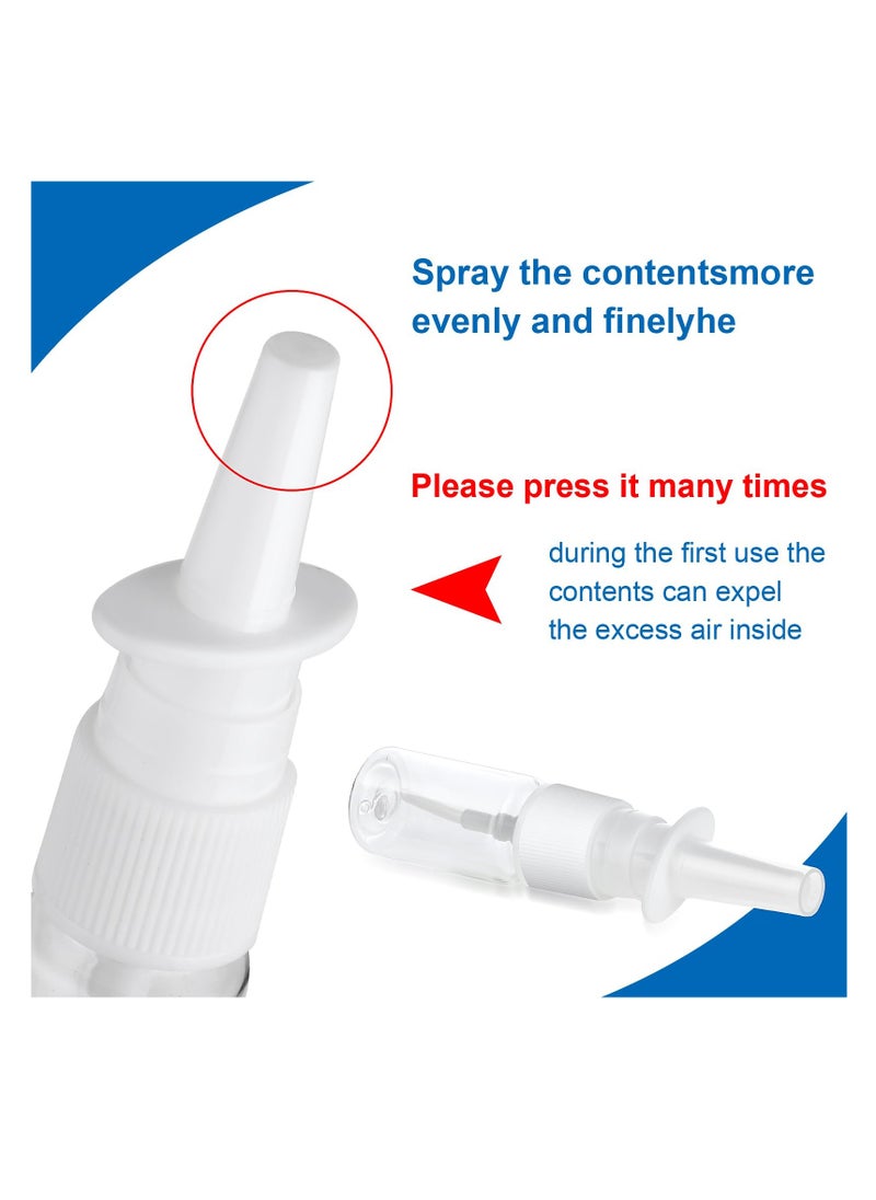 Excefore - Nasal Spray Bottle, 21 Pcs Clear Small Empty Nose Spray Bottle, Reusable and Refillable Fine Mist Sprayers, for Travel Saline Essential Oils (10ml) - Image 1