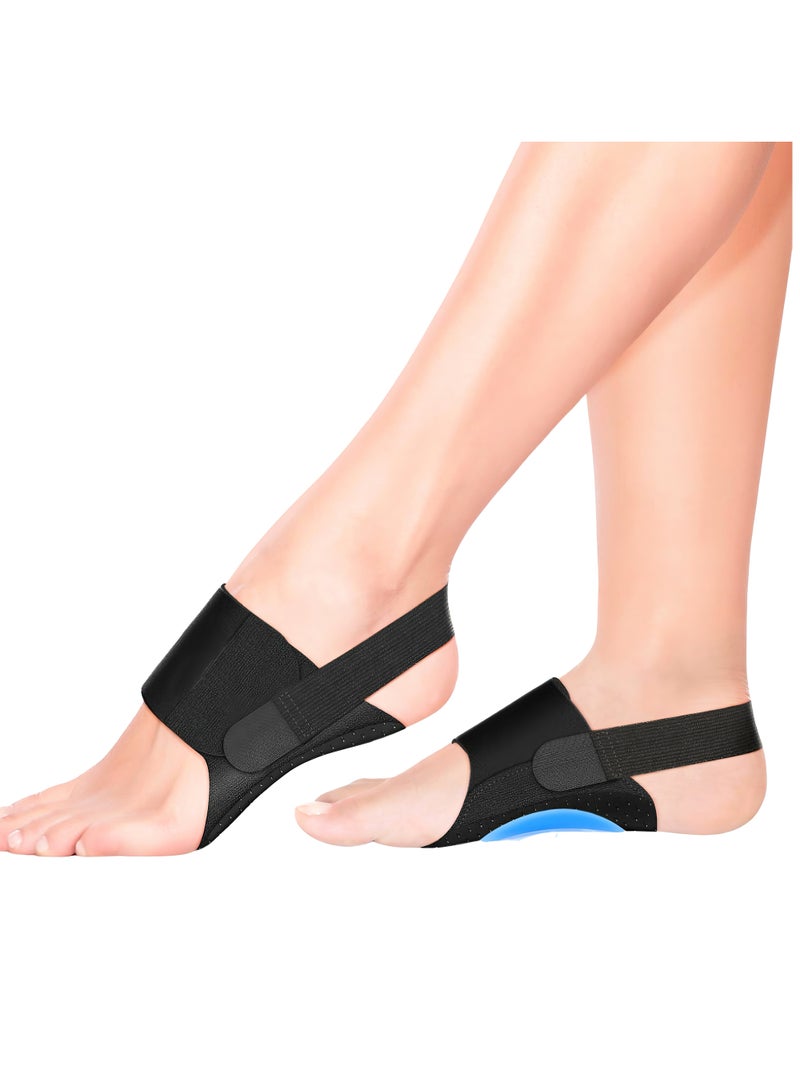 McDou Unisex upgraded arch support artifact, arch support bracket, adjustable strap, gel pad non-slip, suitable for flat feet, high arches and collapsed arches, non-slip wearable arch support, built-in corrector (skin color/black)  - Image 1