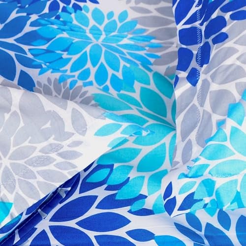 Divine Casa - 144 TC Super Soft 100% Cotton Bedsheet for Double Bed (1 Queen Size Bedsheet with 2 Pillow Covers) 144 Thread Count - Floral, Blue Aqua| 222 x 254 cm - Image 4