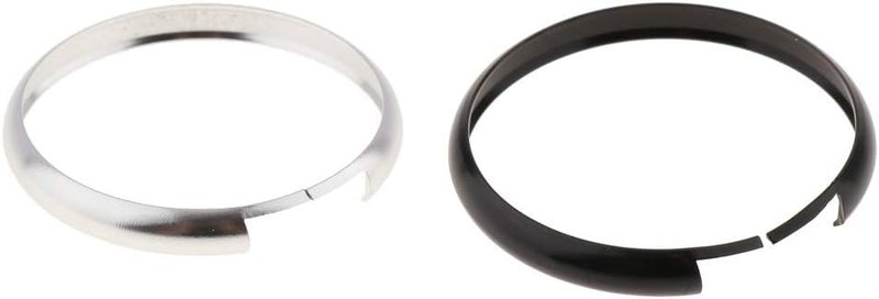 klarako2 Pieces Car Key Fob Ring Rim Trim Replacement for BMW Mini Cooper 2008 and up klarakoSilver and Black - Image 1