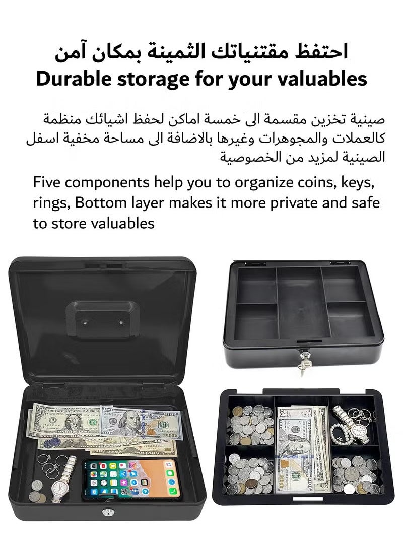 ماركة غير محددة صندوق نقود مع صينية عملات معدنية قابلة للازالة مزود بقفل ومفاتيح  - Image 4