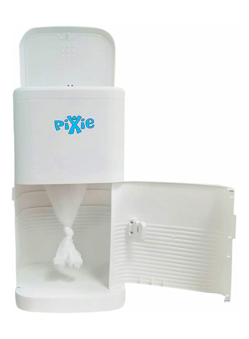 Pixie سلة مهملات حفاضات Pixie ذات الاستخدام الواحد مع غطاء داخلي وقفل أمان، سلة مهملات بيضاء Bnt02 - Image 3