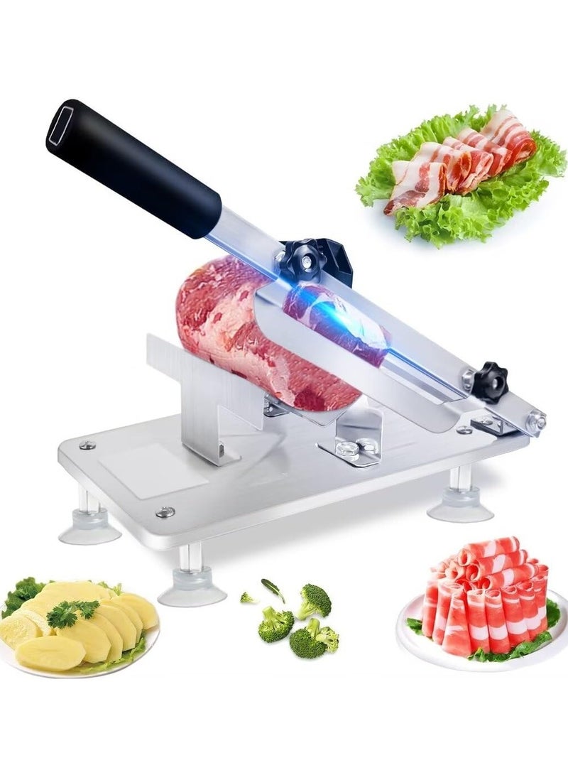 ارواق قطاعة اللحوم المجمدة اليدوية، ماكينة تقطيع اللحوم من الفولاذ المقاوم للصدأ المطورة، ماكينة تقطيع اللحم البقري ولحم الضأن، ماكينة تقطيع اللحوم النباتية للطهي المنزلي - Image 1