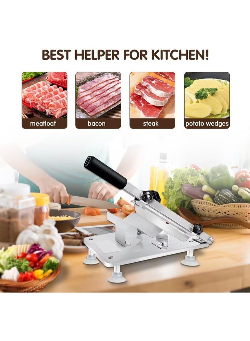 ارواق قطاعة اللحوم المجمدة اليدوية، ماكينة تقطيع اللحوم من الفولاذ المقاوم للصدأ المطورة، ماكينة تقطيع اللحم البقري ولحم الضأن، ماكينة تقطيع اللحوم النباتية للطهي المنزلي - Image 2