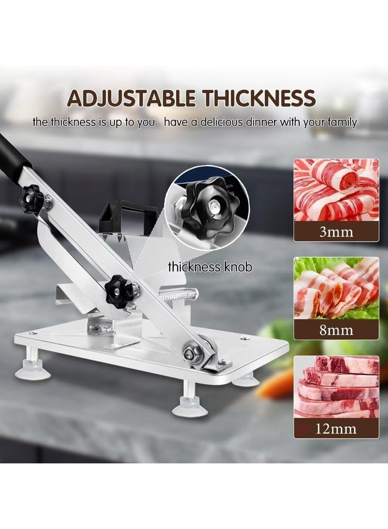 ارواق قطاعة اللحوم المجمدة اليدوية، ماكينة تقطيع اللحوم من الفولاذ المقاوم للصدأ المطورة، ماكينة تقطيع اللحم البقري ولحم الضأن، ماكينة تقطيع اللحوم النباتية للطهي المنزلي - Image 4