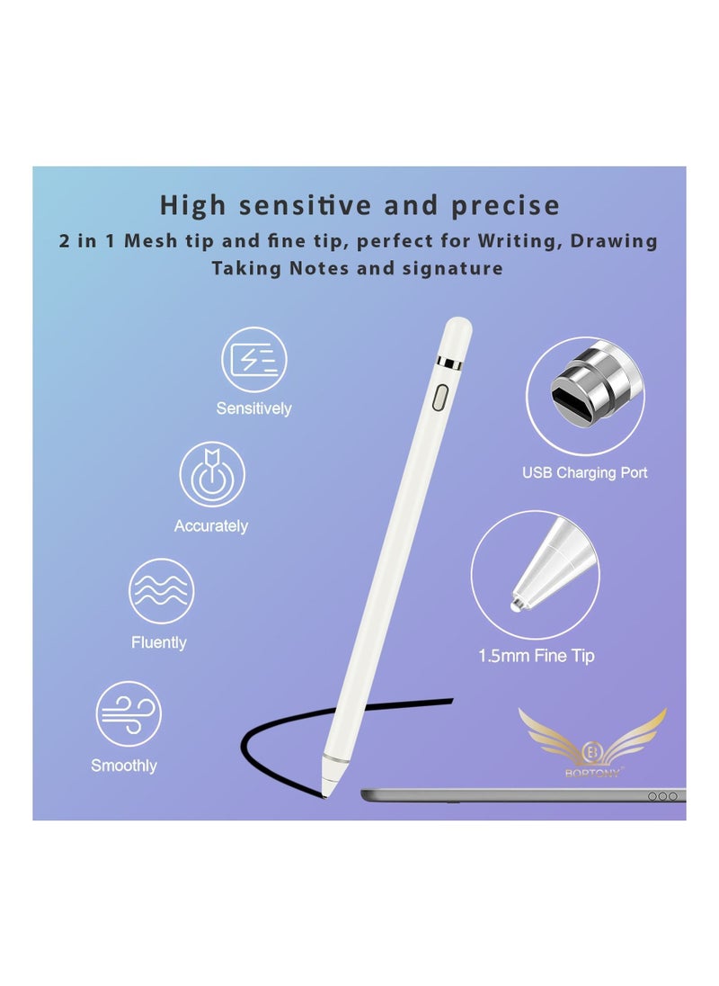 BORTONY Stylus Pencil For Touch Screens Digital Stylish Pen Pencil Rechargeable Compatible with iPad Tablets iOS and Android  - Image 4