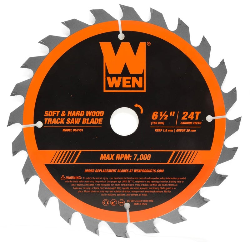 Wen BL6501 6.5-Inch 24-Tooth Carbide-Tipped Track Saw Blade - Image 1