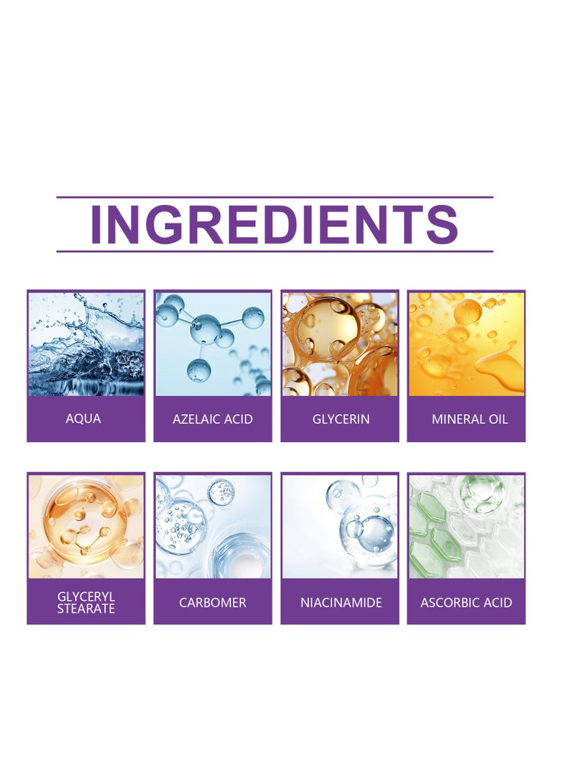 West&Month Azelaic Acid Serum, Booster 12% Azelaic Acid Cream, Hyaluronic Acid & Niacinamide for Redness Relief Face, Dark Spot, Rosacea Acne, Balance Excess Sebum, Brightening Serum for All Skin Types 20g - Image 3