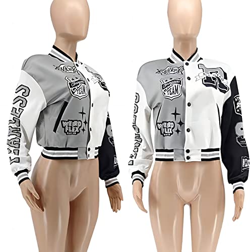 VOIKERDR Button Down Shirts for Women Outerwear Windbreaker Varsity Jacket for Women Summer Lightweight Jacket 2024 - Image 5