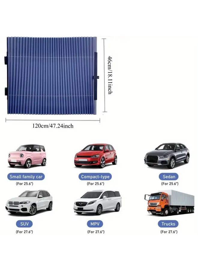 Retractable Car Windshield Sunshade With Suction Cups 1pc Glass Sunscreen Protector - Image 3